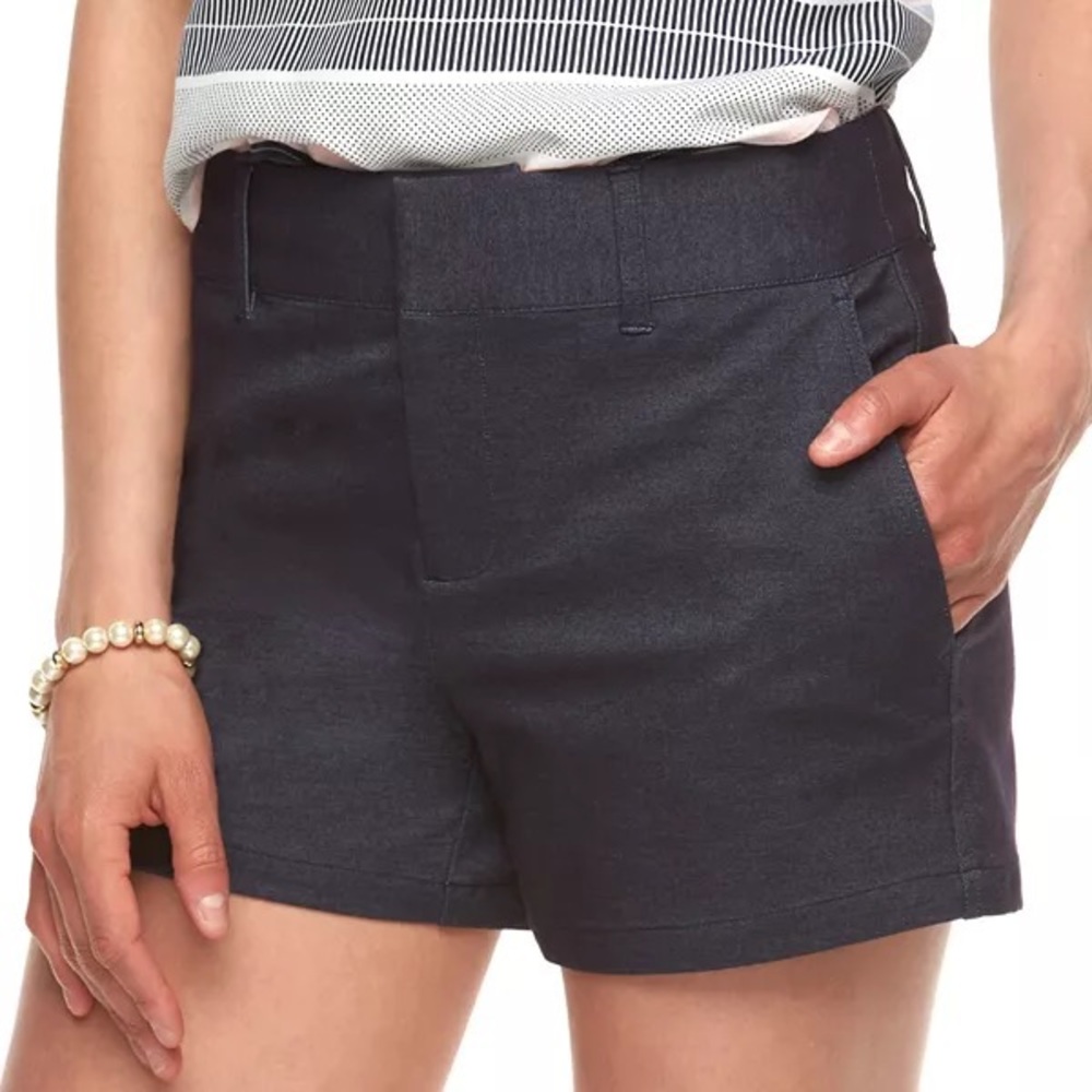 Elle Navy Blue Tailored Women's Shorts